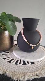Pink glass beads ketting, Overige materialen, Verstelbaar, Nieuw, Ophalen of Verzenden