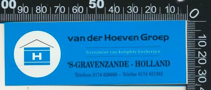 Sticker: Van der Hoeven Groep - s-Gravenzande, Verzamelen, Stickers, Zo goed als nieuw, Bedrijf of Vereniging, Ophalen of Verzenden