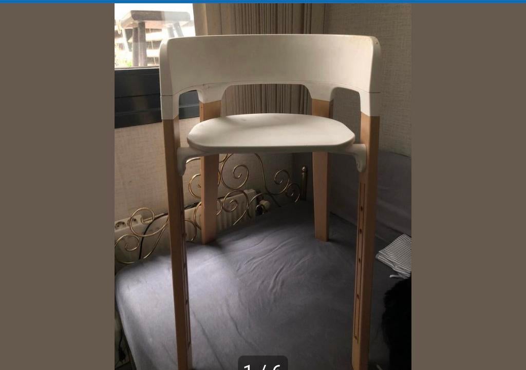 Witte Stokke Tripp Trapp meegroeistoel., Gebruikt, Eenpersoons, Overige typen, Minder dan 160 cm