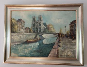 Jan Korthals 1916-1972. Stadsgezicht Parijs. De Notre Dame beschikbaar voor biedingen
