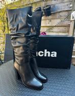 Sacha leren laarzen, Hoge laarzen, Zwart, Nieuw, Ophalen of Verzenden