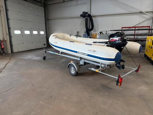 Quicksilver Rib met 8 pk Mercury 4T motor en aanhanger 2016, Watersport en Boten, Rubberboten, Zo goed als nieuw, Overige materialen