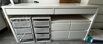 Ikea Micke bureau en Lennart ladeblok op wieltjes 
