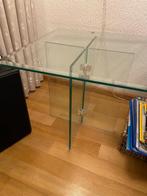 Glazen bijzettafel 60x60 cm, hoog 48 cm, Huis en Inrichting, Ophalen, Gebruikt, 50 tot 100 cm, Vierkant