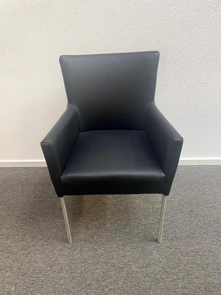 Zwarte leren stoelen (8), Huis en Inrichting, Stoelen, Nieuw, Vijf, Zes of meer stoelen, Leer, Zwart, Ophalen