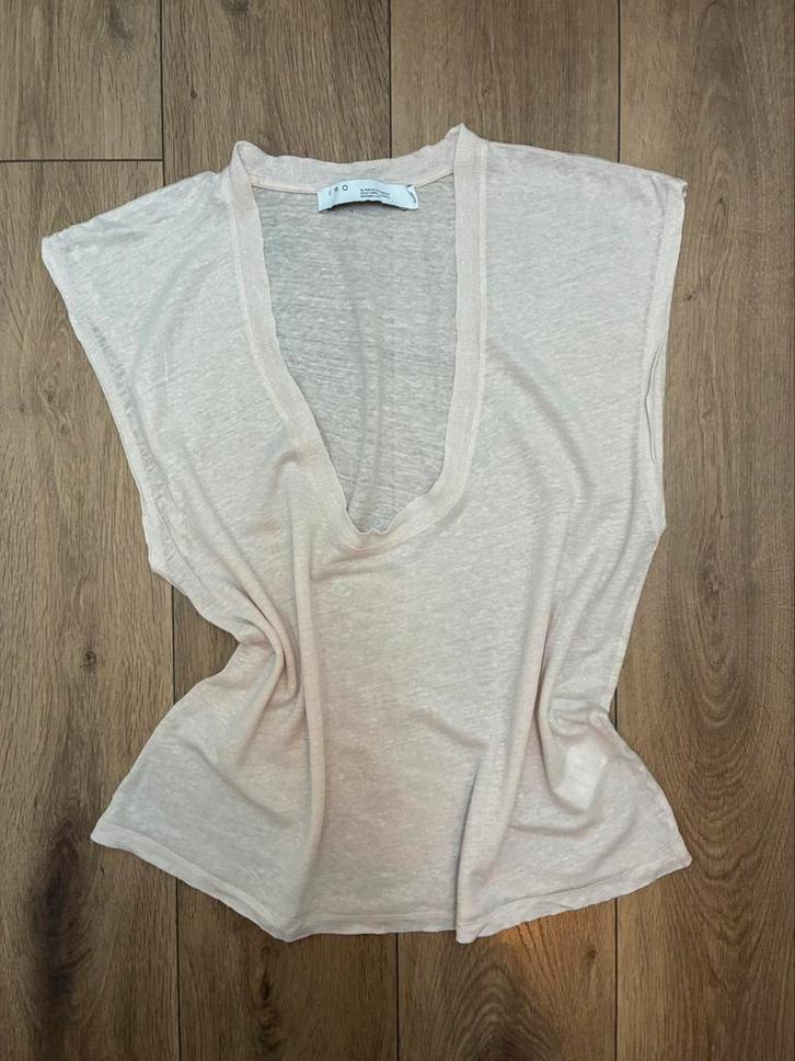 IRO shirt met diepe hals BLUSH mt. M past L 42 Wow!, Kleding | Dames, Blouses en Tunieken, Zo goed als nieuw, Maat 42/44 (L), Grijs