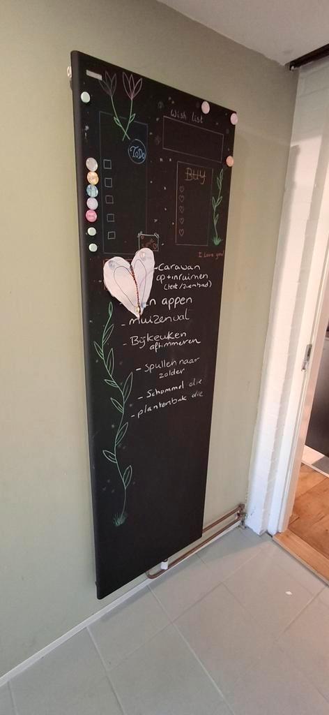 Design radiator met krijtbord verf, Doe-het-zelf en Verbouw, Verwarming en Radiatoren, Zo goed als nieuw, Radiator, 80 cm of meer