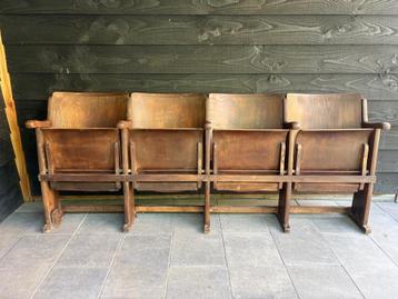 Afgeprijsd!! Antieke vintage bioscoopbank beschikbaar voor biedingen