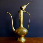 Oude Geëtste Messing Ewer India Koperen Kan Olie 70s Aladdin, Antiek en Kunst, Antiek | Koper en Brons, Ophalen of Verzenden, Koper