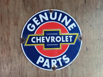 Emaille GENUINE CHEVROLET PARTS reclame bord beschikbaar voor biedingen