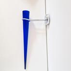 Vintage muurvaas jaren 80 / 90 glazen wandvaas blauwe vaas, Antiek en Kunst, Ophalen of Verzenden