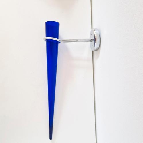 Vintage muurvaas jaren 80 / 90 glazen wandvaas blauwe vaas, Antiek en Kunst, Antiek | Vazen, Ophalen of Verzenden