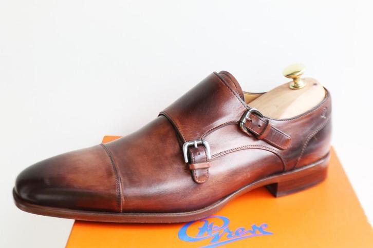 Nieuwe Greve dubbele monks in maat 9.5 = maat 43.5, Kleding | Heren, Schoenen, Nieuw, Gespschoenen, Bruin, Ophalen of Verzenden