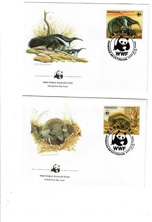 paraguya 1988 set wwf fdc gordeldier zoogdieren wildlife, Postzegels en Munten, Postzegels | Thematische zegels, Gestempeld, Dier of Natuur