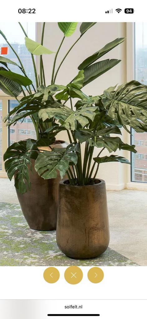 Bloempot koper brons exclusief 50cm hoog, Huis en Inrichting, Woonaccessoires | Vazen, Zo goed als nieuw, Overige kleuren, 50 tot 75 cm