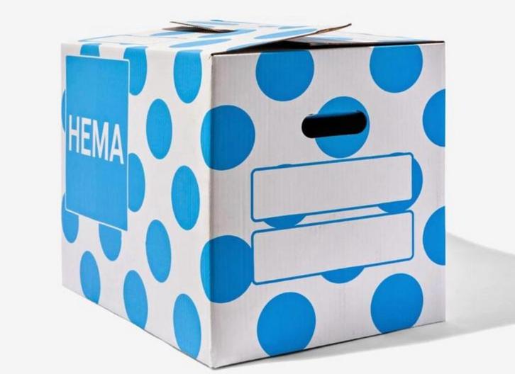 Verhuisdozen (HEMA, 25 stuks), Doe-het-zelf en Verbouw, Kratten en Dozen, Zo goed als nieuw, Doos, 50 tot 75 cm, 35 tot 50 cm