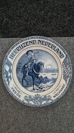 Delfts Blauw Bordje Herrijzend Nederland, Antiek en Kunst, Ophalen of Verzenden