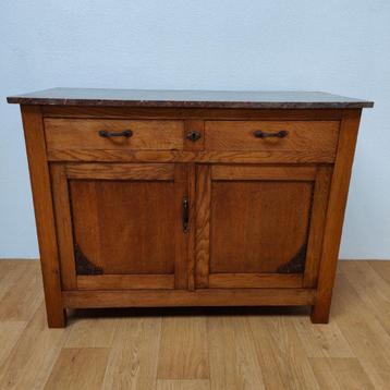 Vintage Frans dressoir commode, ladekast met marmer blad 105 beschikbaar voor biedingen
