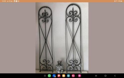 2 Sets brocante smeedijzeren hekken, Tuin en Terras, Tuinwanddecoratie, Gebruikt, Ophalen