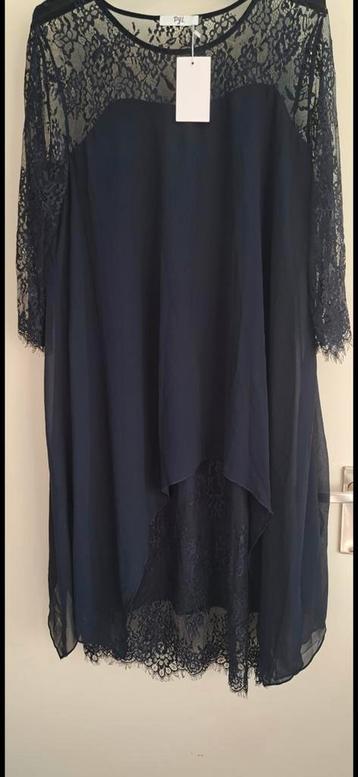 Elegante blauwe tuniek met kant xl/xxl beschikbaar voor biedingen