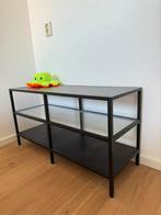 TV Meubel of Badkamer bijzettafel met glas midden (IKEA), Ophalen, Glas, Zo goed als nieuw, 25 tot 50 cm