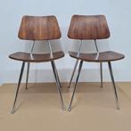 4 Retro stoelen, Vintage , design stoelen, jaren 60, Huis en Inrichting, Stoelen, Ophalen, Gebruikt, Bruin, Vier