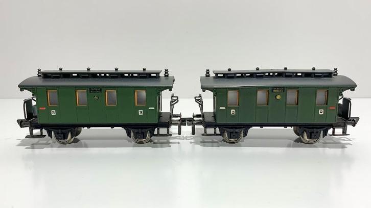 FLM: 1400 set van 2 vintage DRG 2e klas rijtuigen H0-spoor, Hobby en Vrije tijd, Modeltreinen | H0, Gebruikt, Wagon, Gelijkstroom