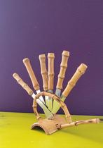 Retro Vintage Bamboe Messenset Jaren 70 voor bijv. Kaasplank, Antiek en Kunst, Ophalen of Verzenden