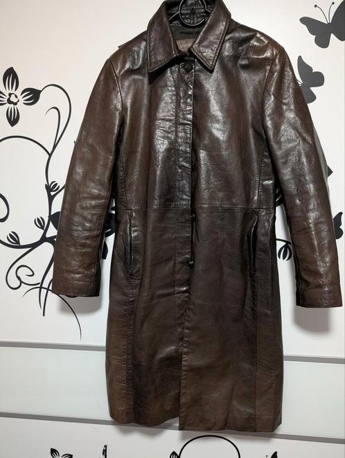 Dames leren jas, Kleding | Dames, Jassen | Winter, Gedragen, Maat 42/44 (L), Bruin, Verzenden