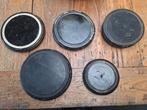 5x brocante oude houten stolp plateau, Ophalen of Verzenden