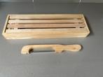 Houten Stokbroodsnijplank met mes, Ophalen of Verzenden, Zo goed als nieuw