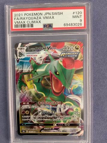 Pokemon kaart Rayquaza vmax 120, PSA 9 beschikbaar voor biedingen