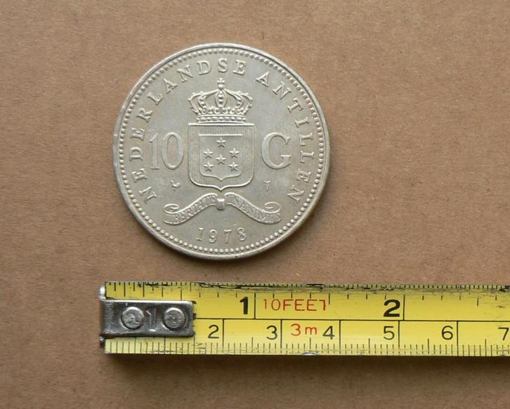 zilveren JULIANA tientje 10 Gulden munt NEDERLANDSE ANTILLEN, Postzegels en Munten, Munten | Nederland, Losse munt, 10 gulden