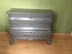 Brocante buik kastje met 3 laden eiken grijs, Huis en Inrichting, Kasten | Ladekasten, Ophalen, Gebruikt, Eikenhout, 50 tot 100 cm