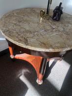 Antieke mooie salontafel echt marmer blad, Huis en Inrichting, Tafels | Salontafels, Gebruikt, 100 tot 150 cm, 50 tot 75 cm, Rond