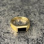 14k gouden ring onyx steen massief model, Ophalen of Verzenden, Nieuw, Goud