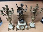 Antieke beeld klok met 2 kandelaars, Antiek en Kunst, Antiek | Klokken, Ophalen of Verzenden