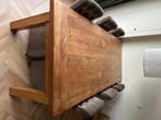 Teak houten tafel massief 240 x100  5 dik, Huis en Inrichting, Tafels | Eettafels, 200 cm of meer, 50 tot 100 cm, Teakhout, Gebruikt