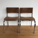 Set van 2 vintage chroombuis stoelen jaren 60 70, Huis en Inrichting, Stoelen, Twee, Gebruikt, Ophalen of Verzenden, Metaal
