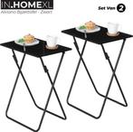 Nieuw-Bijzettafel-Set van2-Zwart-48 x 36 x 65 cm, Huis en Inrichting, Tafels | Bijzettafels, 45 tot 60 cm, Minder dan 55 cm, Metaal of Aluminium