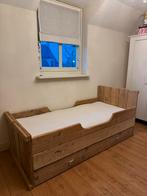 Slaapkamer Steigerhout: bed + lade, kast, nachtkastje, Ophalen, Met plank(en), Gebruikt, 100 tot 150 cm