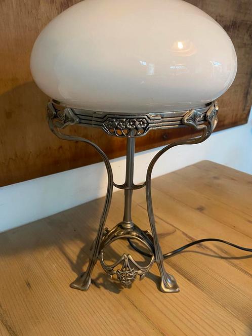 Mooie jugendstil tafellamp art deco, Huis en Inrichting, Lampen | Tafellampen, Zo goed als nieuw, Minder dan 50 cm, Metaal, Ophalen
