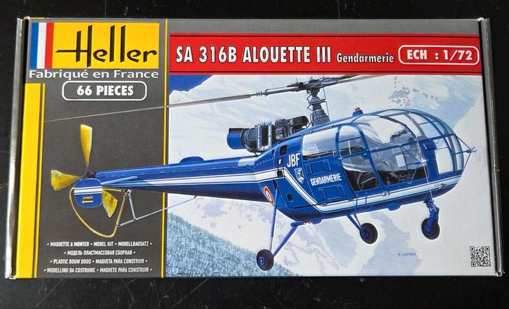 Heller  SA316 Alouette III Gendarmerie 1:72 sealed, Hobby en Vrije tijd, Modelbouw | Vliegtuigen en Helikopters, Zo goed als nieuw