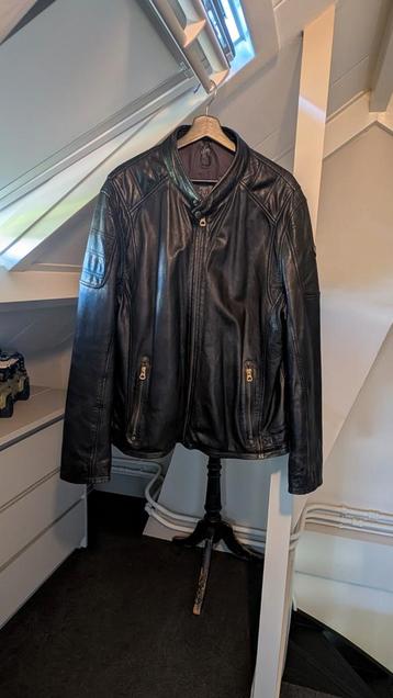 Zwarte leren heren jas - XXL (valt als XL) beschikbaar voor biedingen