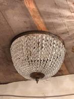 Antiek kristallen kroonluchter plafondlamp, Huis en Inrichting, Lampen | Kroonluchters, Ophalen of Verzenden, Zo goed als nieuw