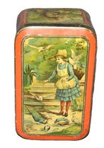 blik biscuit tin Carr Meisje dieren poezen honden konijnen, Ophalen of Verzenden, Gebruikt, Overige