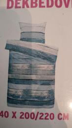 Dekbedovertrek 1 persoons, strepen blauw, Eenpersoons, Blauw, Dekbedovertrek, Nieuw
