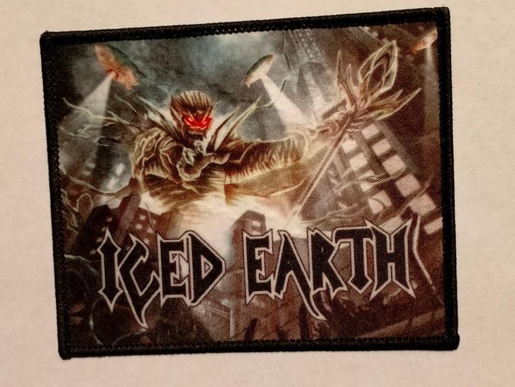 iced Earth heavy metal muziek patch embleem logo band, Verzamelen, Muziek, Artiesten en Beroemdheden, Zo goed als nieuw, Kleding