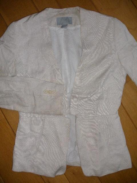 H&M colbert beige linnen maat 36, Kleding | Dames, Jasjes, Kostuums en Pakken, Zo goed als nieuw, Maat 36 (S), Beige, Ophalen of Verzenden