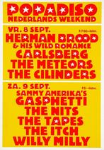Paradiso poster - Herman Brood - The Nits - september 1978, Gebruikt, Ophalen of Verzenden